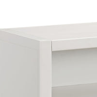 Wooden Media Center with Two Drawers and Open Shelf, White