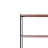 Wooden Shelves Bookshelf and Metal frame Rectangle,  Walnut Brown & Sandy Black