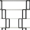 Wooden Shelves Bookshelf with Metal frame Rectangle,  White and Black