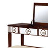 Wooden Vanity Set with Flip Top Mirror and 2 Drawers, Brown and Beige