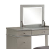 Wooden Vanity Set with Flip Top Mirror and 4 Drawers, Gray