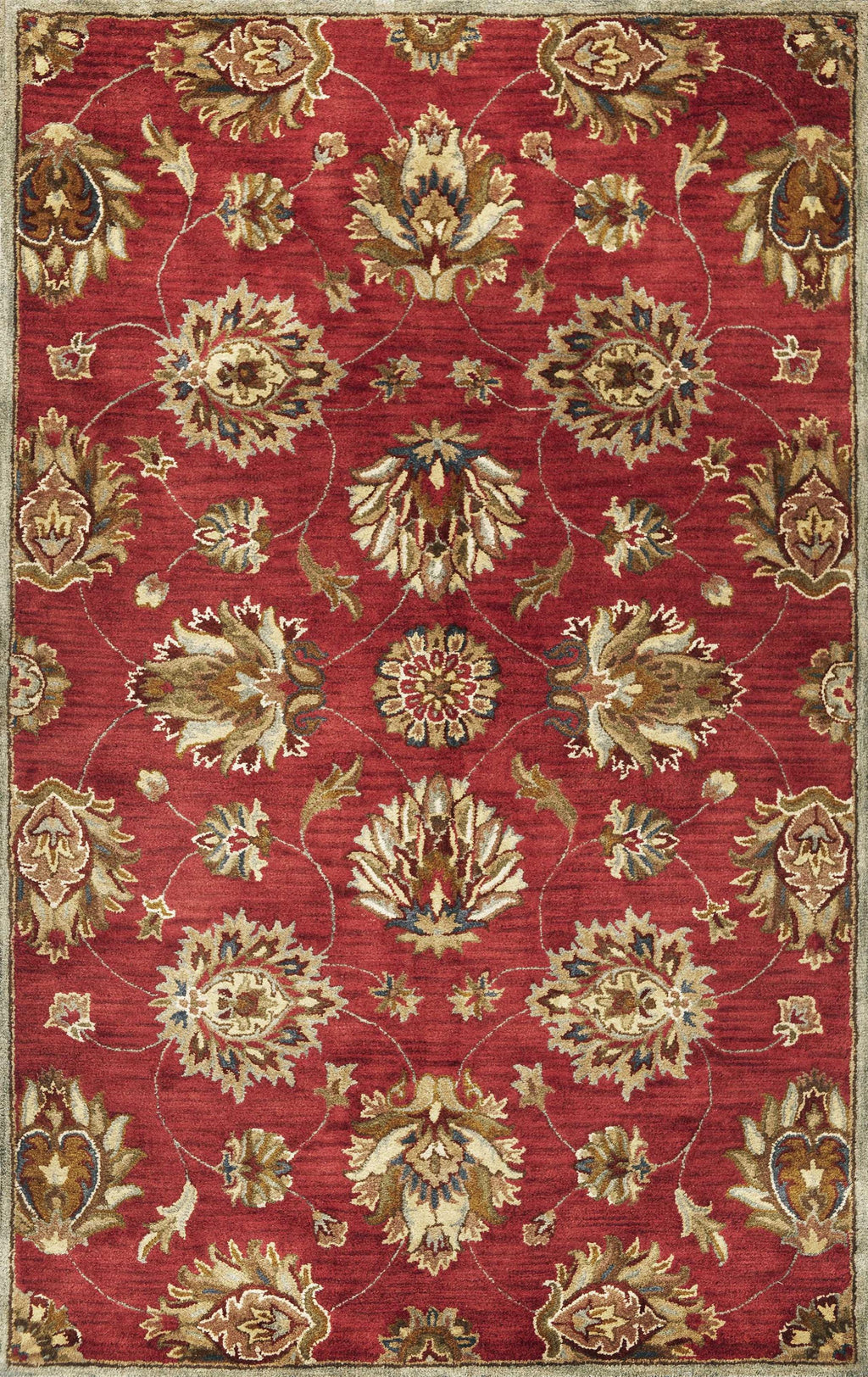 3'3" x 5'3" Wool Red Area Rug