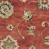 3'x5' Sienna Orange Hand Tufted Wool Traditional Floral Indoor Area Rug
