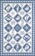 3'6" x 5'6" Wool Blue-Ivory Area Rug