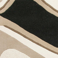 3'3" x 5'3" Wool Black-Beige Area Rug