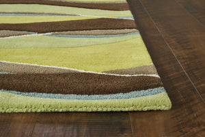 3'3" x 5'3" Wool Lime-Mocha Area Rug