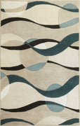 3'3" x 5'3" Wool Ivory-Blue Area Rug