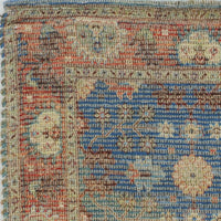 5' x 7' Jute Blue-Red Area Rug