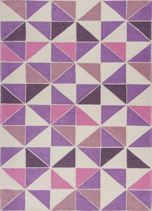 5' x 7'" Polyester Ivory-Pink Area Rug