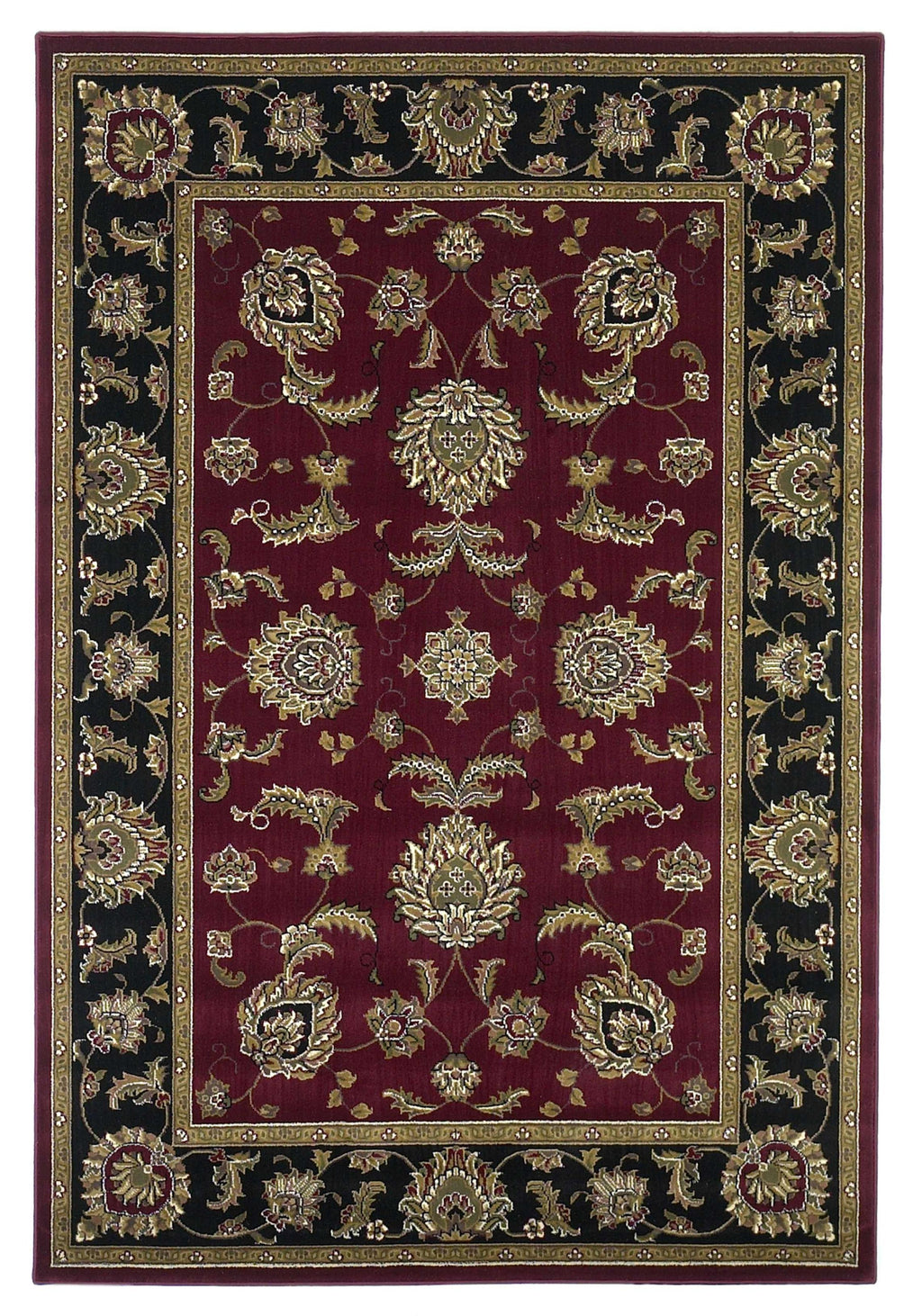 5'3" x 7'7" Polypropelene Red-Black Area Rug