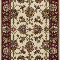 5'3" x 7'7" Polypropelene Ivory-Red Area Rug