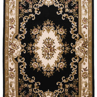 5'3" x 7'7" Polypropelene Black-Ivory Area Rug