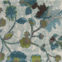 5'3" x 7'7" Polypropelene Teal Area Rug