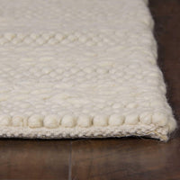 3'3" x 5'3" Wool White Area Rug