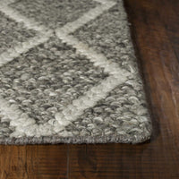 3'3" x 5'3" Wool Dark Grey Area Rug