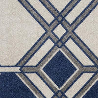 6'7" x 9'6" UV-treated Polypropelene Ivory-Denim Area Rug