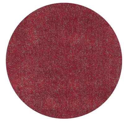 6' Round Polyester Red Heather Area Rug