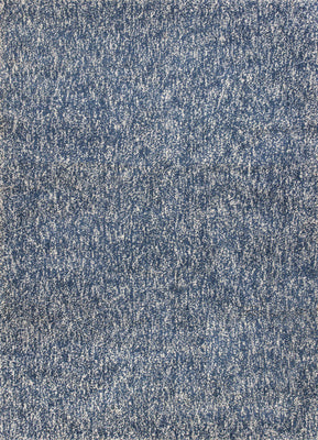 5' x 7' Polyester Indigo-Ivory Heather Area Rug