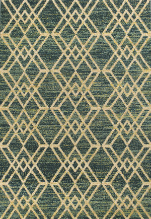 5'3" x 7'7" Polypropelene Teal Area Rug