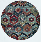 7'10" Round Polypropelene Red Area Rug