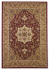 7'7" Round Polypropelene Red-Beige Area Rug