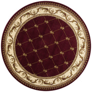 7'7" Round Polypropelene Red Area Rug