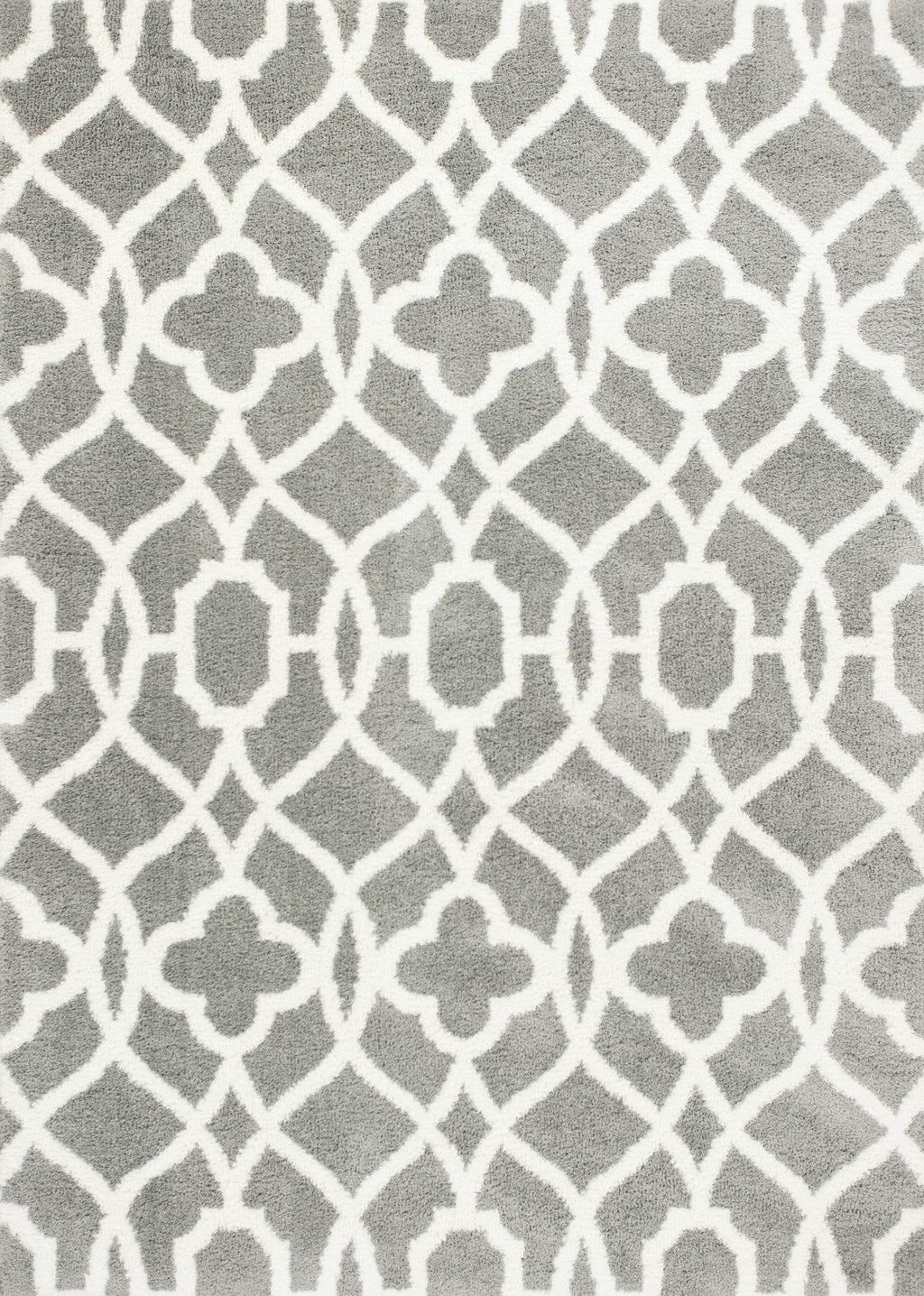 5'3" x 7'7" Microfiber Grey-Ivory Area Rug