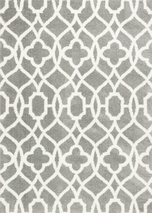 5'3" x 7'7" Microfiber Grey-Ivory Area Rug