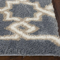 5'3" x 7'7" Microfiber Slate Blue Area Rug