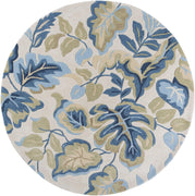 5'6" Round Polyester Ivory Area Rug