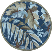 5'6" Round Polyester Ocean Area Rug