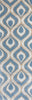 2'6" x 8' Runner Wool & Viscose Blend Blue Area Rug