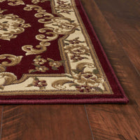 20" x 31" Polypropelene Red-Ivory Area Rug