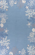 1' X 2' Polyester Sea Blue Area Rug