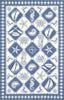 20" x 30" Wool Blue-Ivory Area Rug