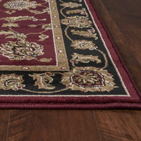 2'3" x 3'3" Polypropelene Red-Black Area Rug