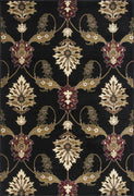 2'3" x 3'3" Polypropelene Black Area Rug