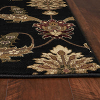 2'3" x 3'3" Polypropelene Black Area Rug