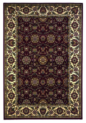 2'3" x 3'3" Polypropelene Red-Ivory Area Rug