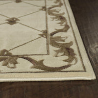 2'3" x 3'3" Polypropelene Ivory Area Rug