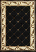 2'3" x 3'3" Polypropelene Black Area Rug