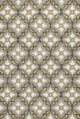 2' x 3' UV-treated Polypropelene Grey-Gold Area Rug