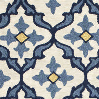 2' x 3' UV-treated Polypropelene Ivory-Blue Area Rug