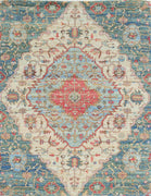 27" x 45" Jute Blue-Red Area Rug