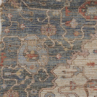 27" x 45" Jute Blue-Red Area Rug