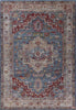 2' x 3'3" Polyester Blue-Grey Area Rug