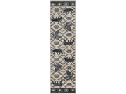 2' x 7' Ivory or Blue Polypropylene Runner Rug