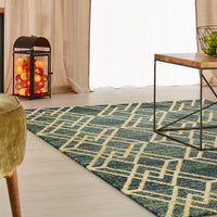 2'7" x 4'11" Polypropelene Teal Area Rug