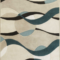 27" X 45" Wool Ivory-Blue Area Rug