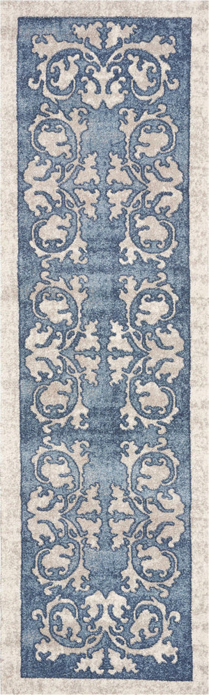 2'2" x 7'6" Runner Polypropelene Teal Area Rug